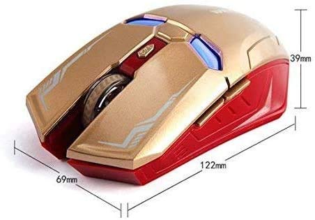 Wireless Mouse, 2.4GHz with USB Receiver, 1200 DPI Portable Optical Computer Mouse for Laptop, PC, Desktop, 5 Buttons - Gold