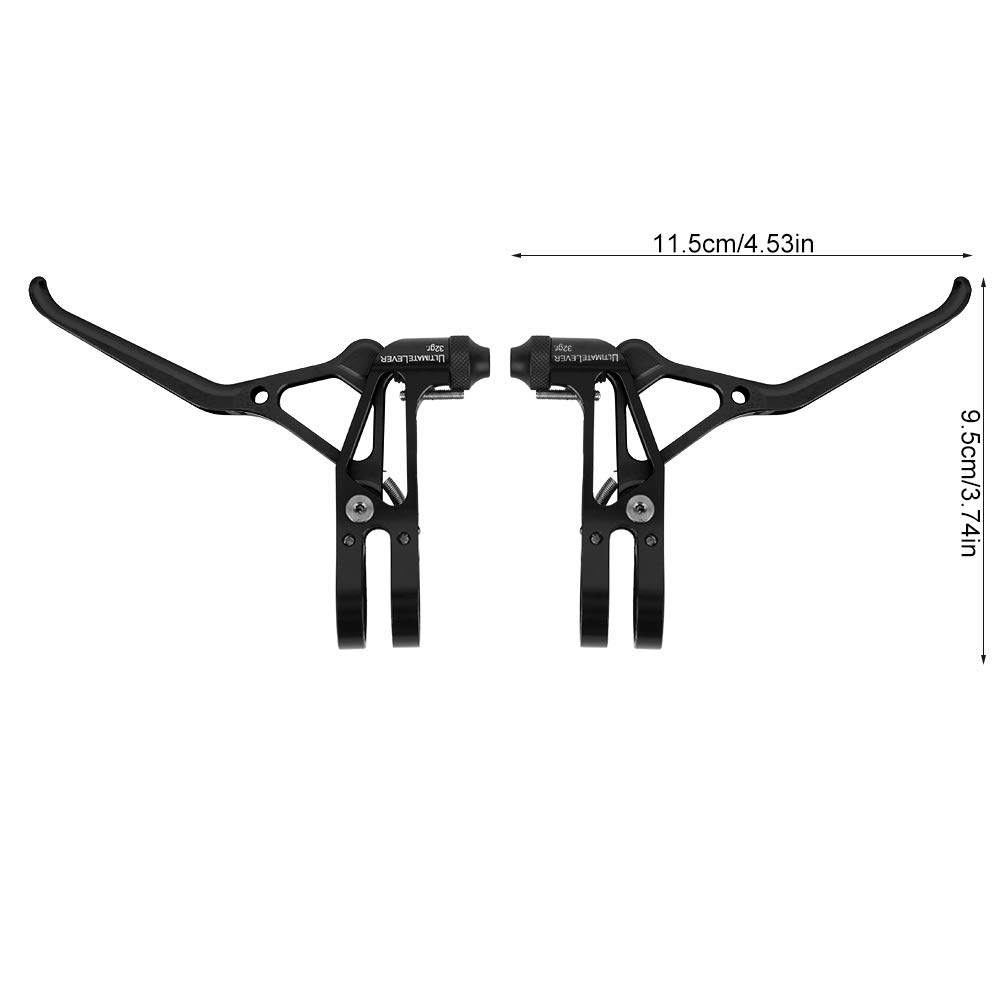 VGEBY 1 Pair Bike Brake Lever, Adjustable Crossing Brake Lever Set Mountain Bike Brake Handlebar Braking Lever Handle(All Black) and Spare Supplies and Spare Parts