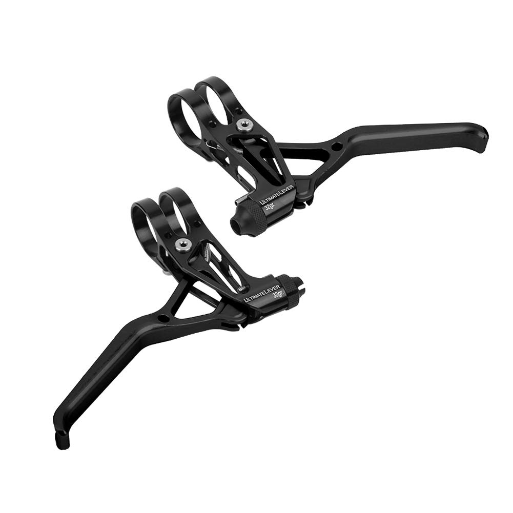 VGEBY 1 Pair Bike Brake Lever, Adjustable Crossing Brake Lever Set Mountain Bike Brake Handlebar Braking Lever Handle(All Black) and Spare Supplies and Spare Parts