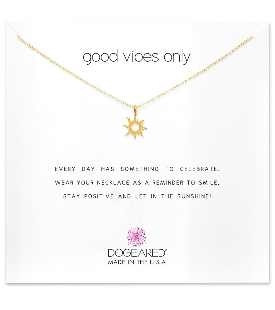 Dogeared Good Vibes Only, Radient Sun Pendent Necklace Gold One Size