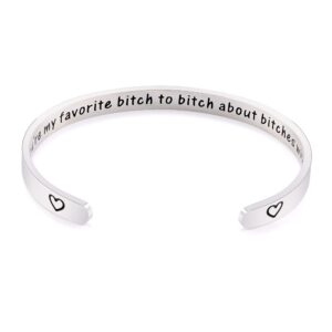 VGWON You're My Favorite B to B about B with Friendship Bracelets Sister Gift Ideas Best Friend Bracelet for Women BFF Gifts Silver