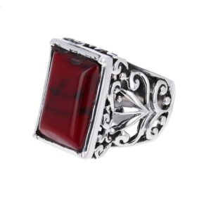 mayas gems red jasper large filigree ring (6)