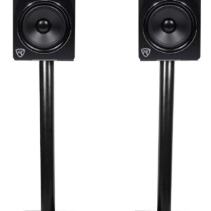 Rockville Pair RS29B 29" Steel Bookshelf Speaker and Studio Monitor Stands-Black V2