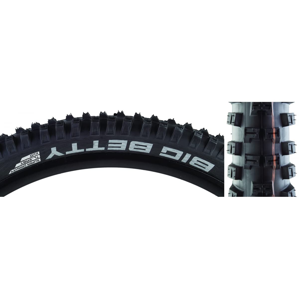 Schwalbe - Big Betty Downhill and Enduro Tubeless Folding Bike Tire | 27.5 x 2.4 | Evolution Line, Addix Soft, Super Gravity | Black