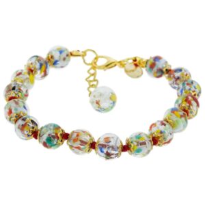 GlassOfVenice Murano Glass Sommerso Bracelet - Multicolor Confetti