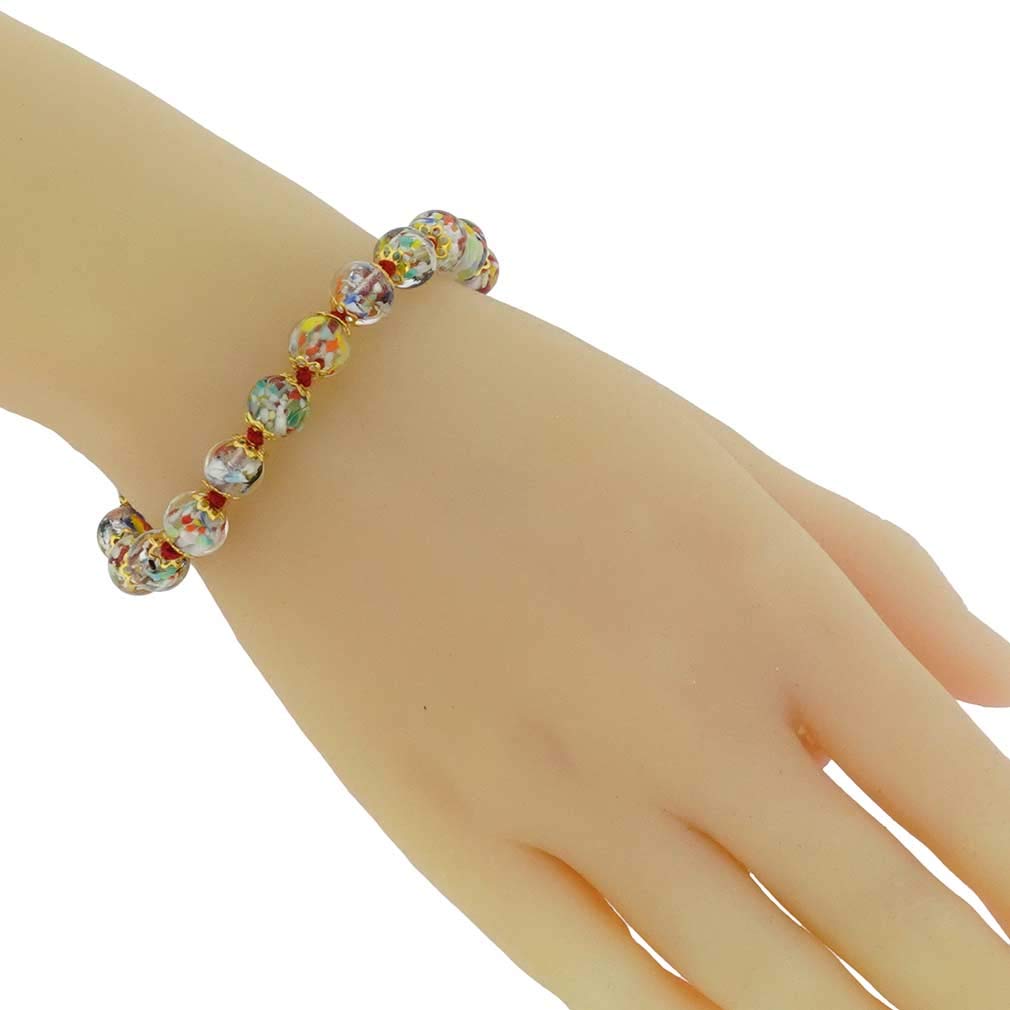 GlassOfVenice Murano Glass Sommerso Bracelet - Multicolor Confetti