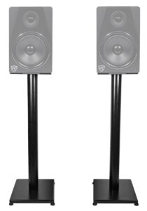 rockville pair rs29b 29" steel bookshelf speaker and studio monitor stands-black v2