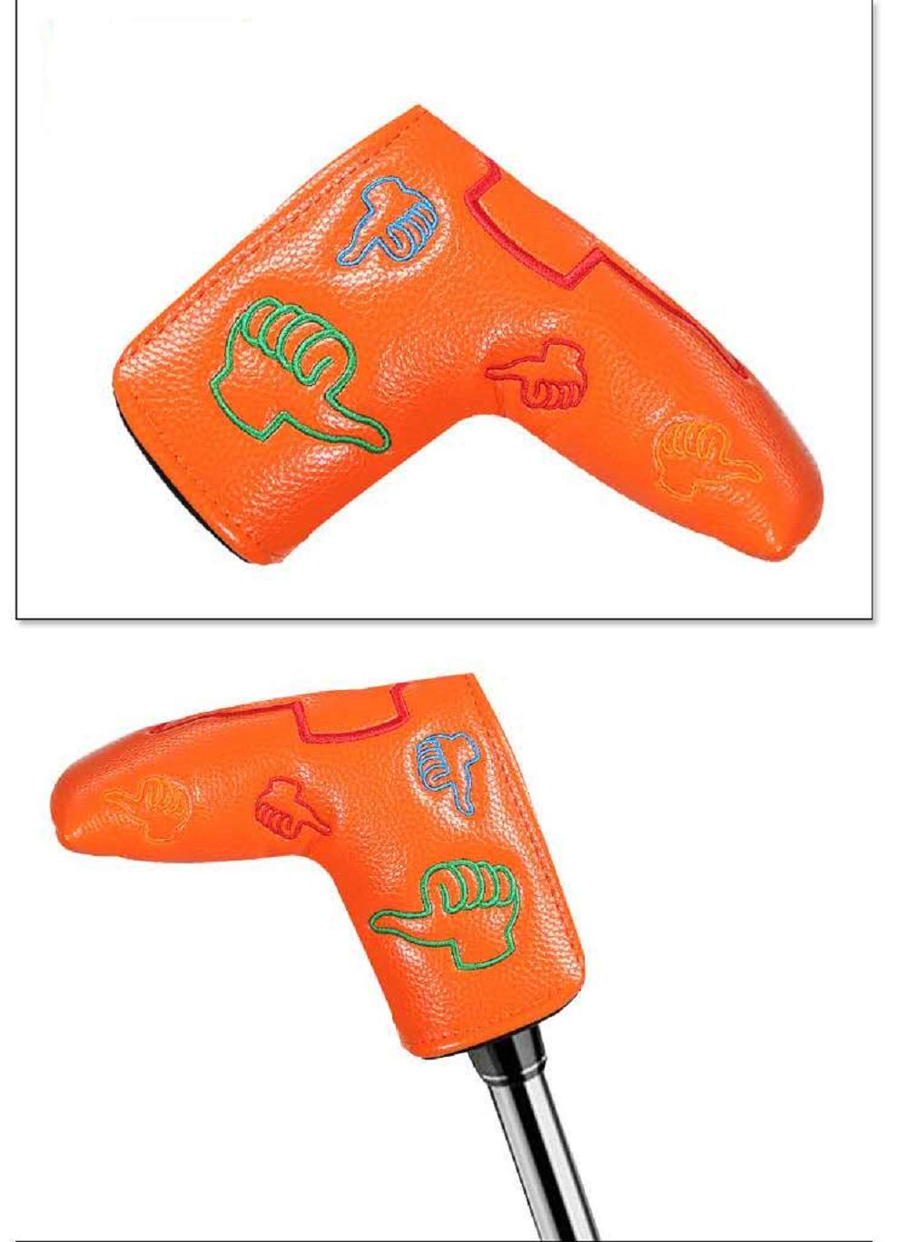 DBYAN Orange Thumb UP Patterned Design Golf Club Blade Putter Head Cover