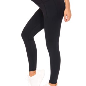 THE GYM PEOPLE Tummy Control Workout Leggings with Pockets High Waist Athletic Yoga Pants for Women Running, Fitness (Black-1, Large)