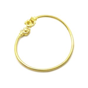 Fashion 21 Unisex Elephant Piece 100% Solid Brass Cuff Bracelet Bangle (Gold/Elephant (M))