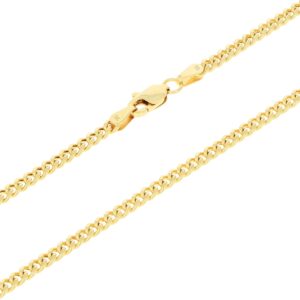 Nuragold 10k Yellow Gold 3mm Miami Cuban Link Chain Pendant Necklace, Mens Womens Jewelry 16" 18" 20" 22" 24" 26" 28" 30"