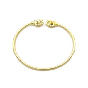 Fashion 21 Unisex Elephant Piece 100% Solid Brass Cuff Bracelet Bangle (Gold/Elephant (M))