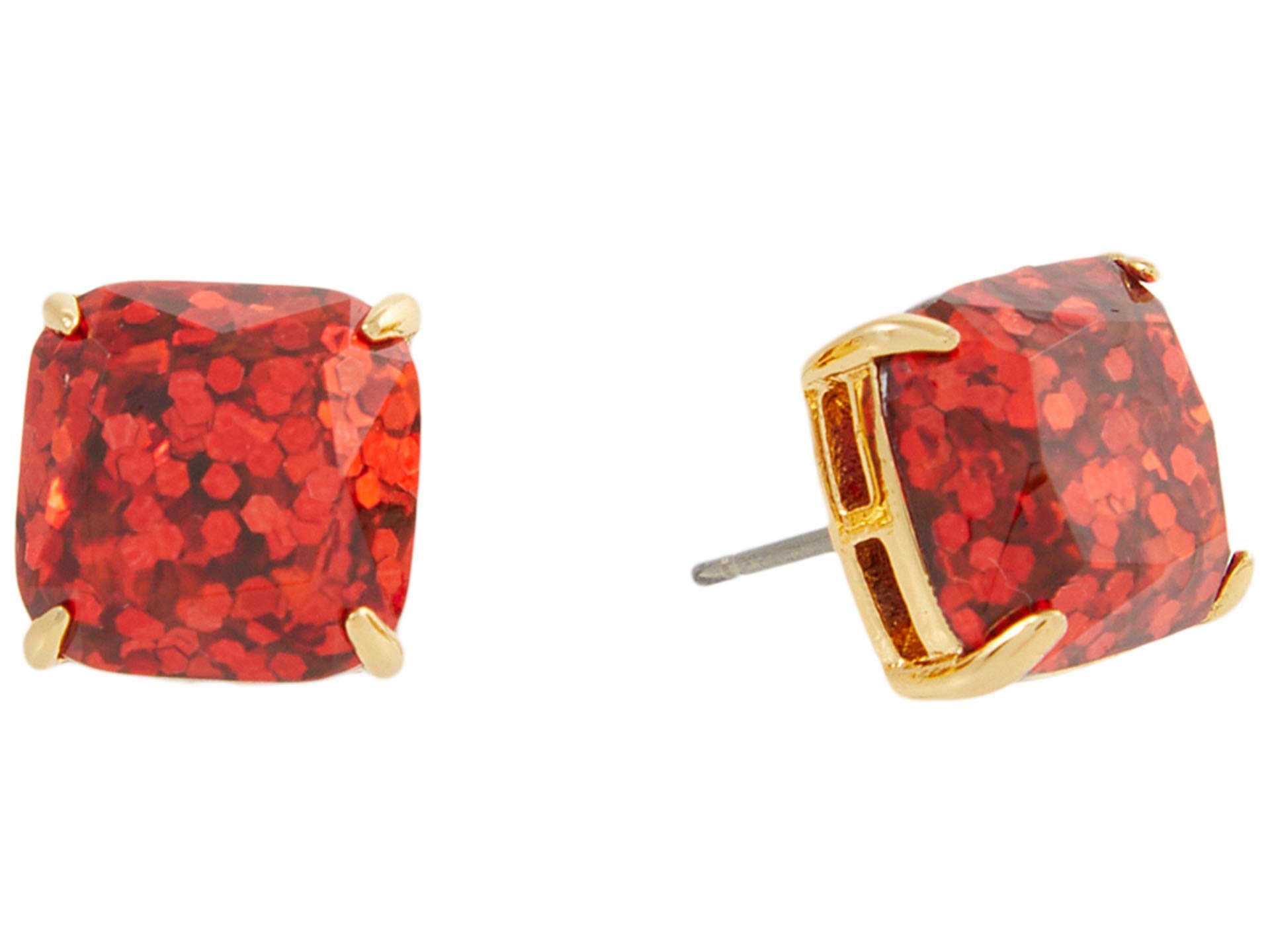 Kate Spade New York Mini Small Square Studs Earrings Red One Size