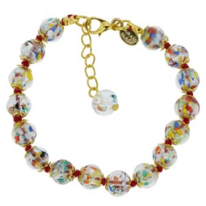 glassofvenice murano glass sommerso bracelet - multicolor confetti