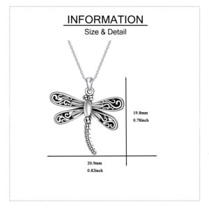 ONEFINITY Dragonfly Necklace 925 Sterling Silver Dragonfly Pendant Necklace Cute Dragonfly Jewelry Gifts for Women