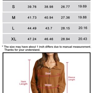 PRETTYGARDEN Women’s Casual Long Sleeve Lapel Zipper Sweatshirt Drawstring Loose Pullover Tops Pink