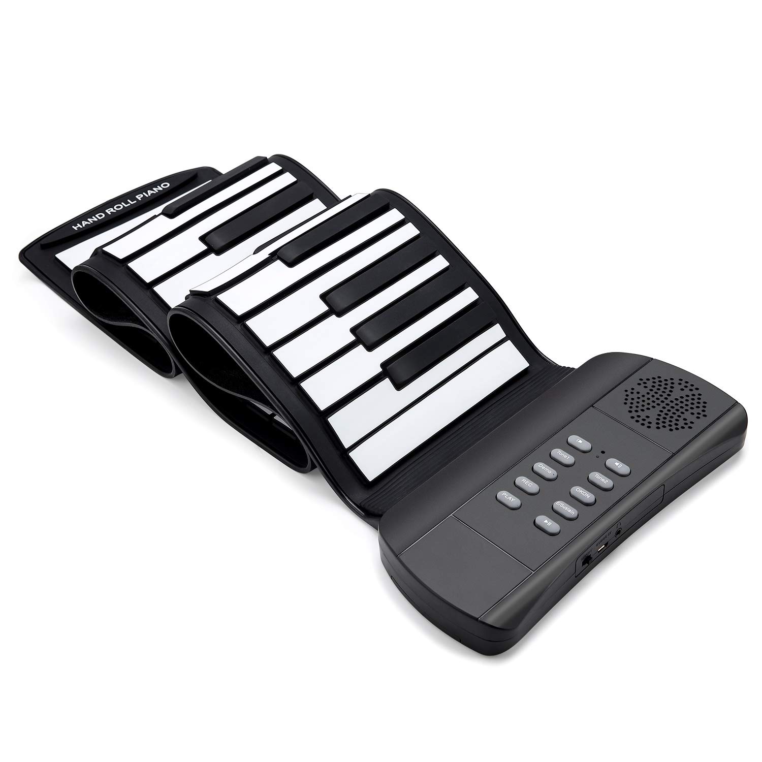 Lujex 61 Keys Roll Up Piano keyboard piano Upgraded Portable Rechargeable Electronic Hand Roll Piano With Environmental Silicone Piano Keyboard for Beginners (Black)