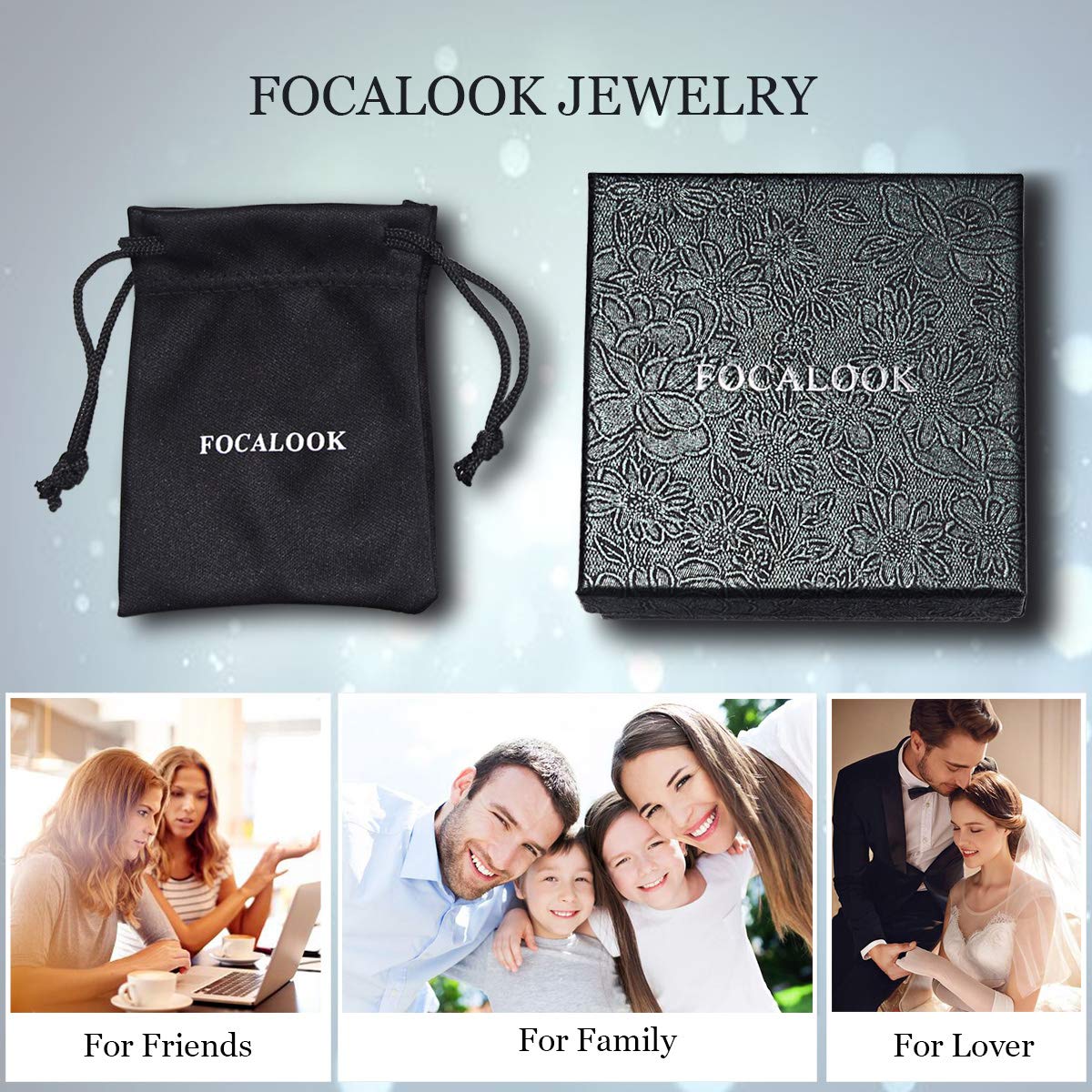 FOCALOOK Initial Necklace for Women Men Teens Letter C Pendant 14K Gold Plated Necklaces 18 Inch Figaro Chain (C)