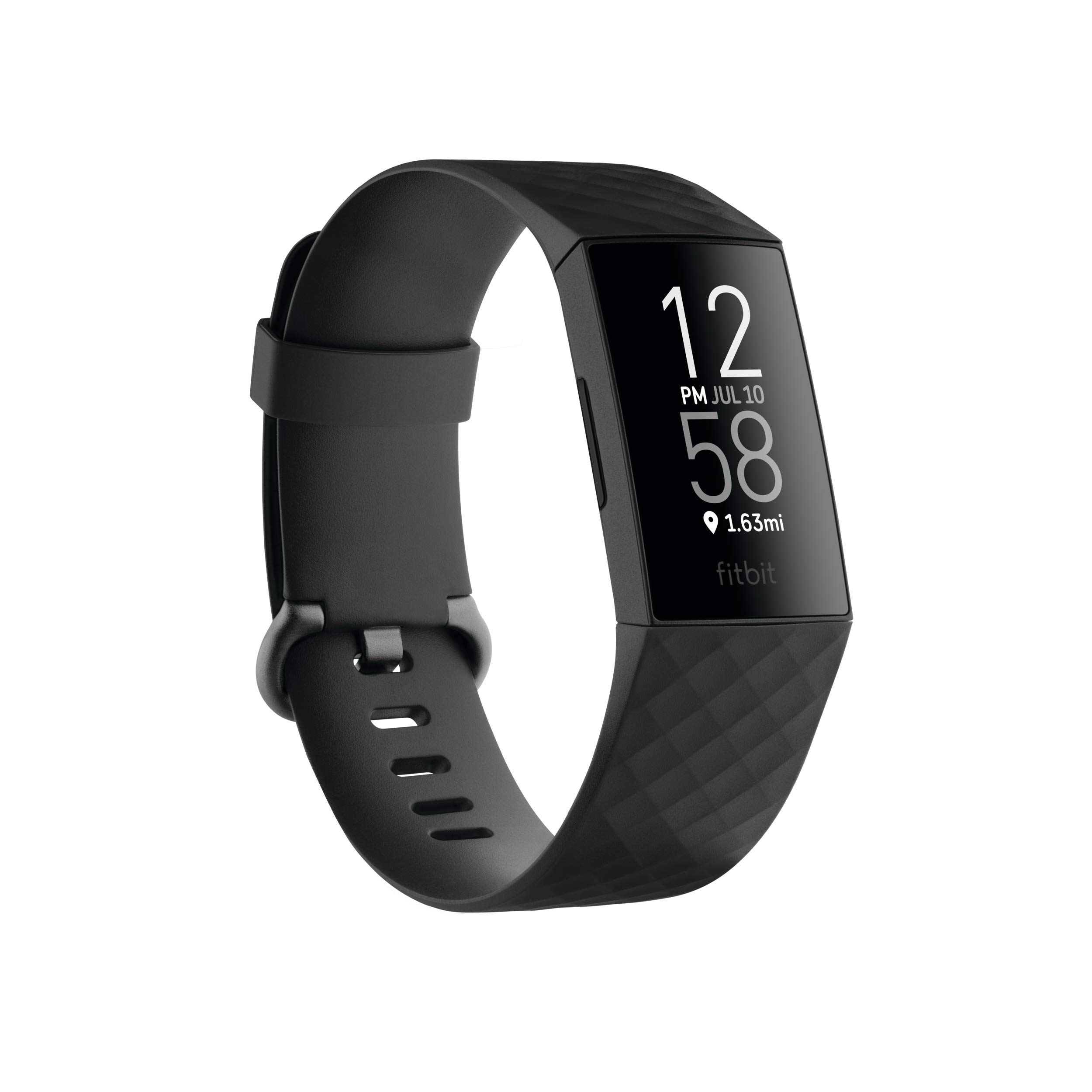 Fitbit Charge 4 Fitness and Activity Tracker with Built-in GPS, Heart Rate, Sleep & Swim Tracking, Black/Black, One Size (S & L Bands Included) (Renewed)