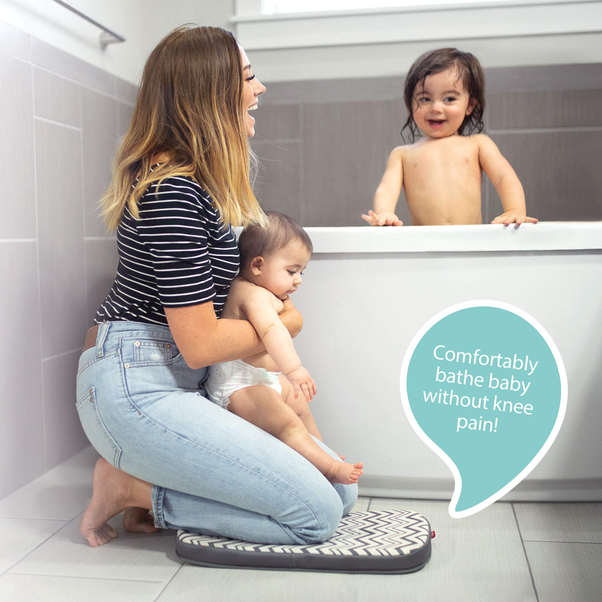 Nuby Padded Bath Knee Rest Mat for Parents, Water Resistant