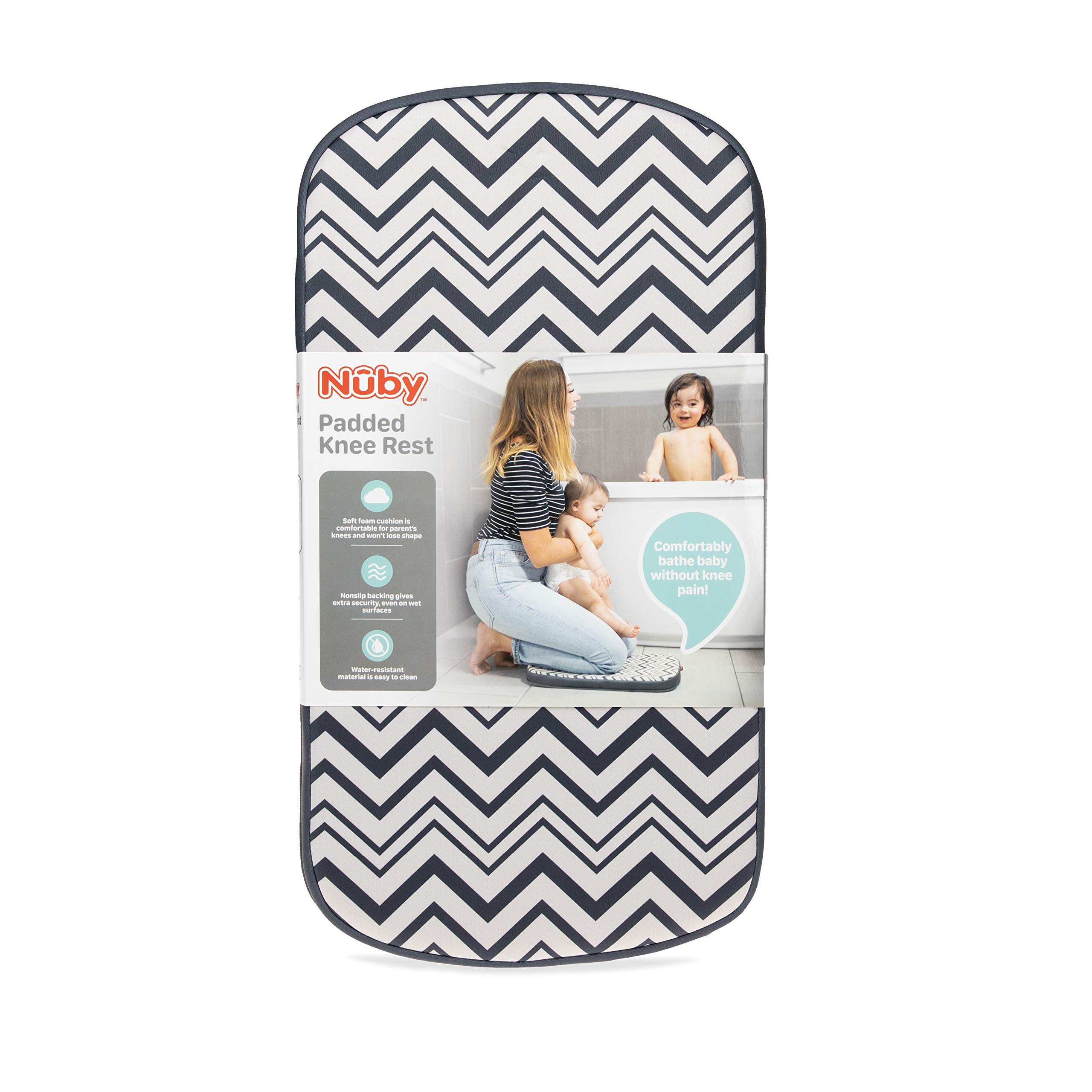 Nuby Padded Bath Knee Rest Mat for Parents, Water Resistant