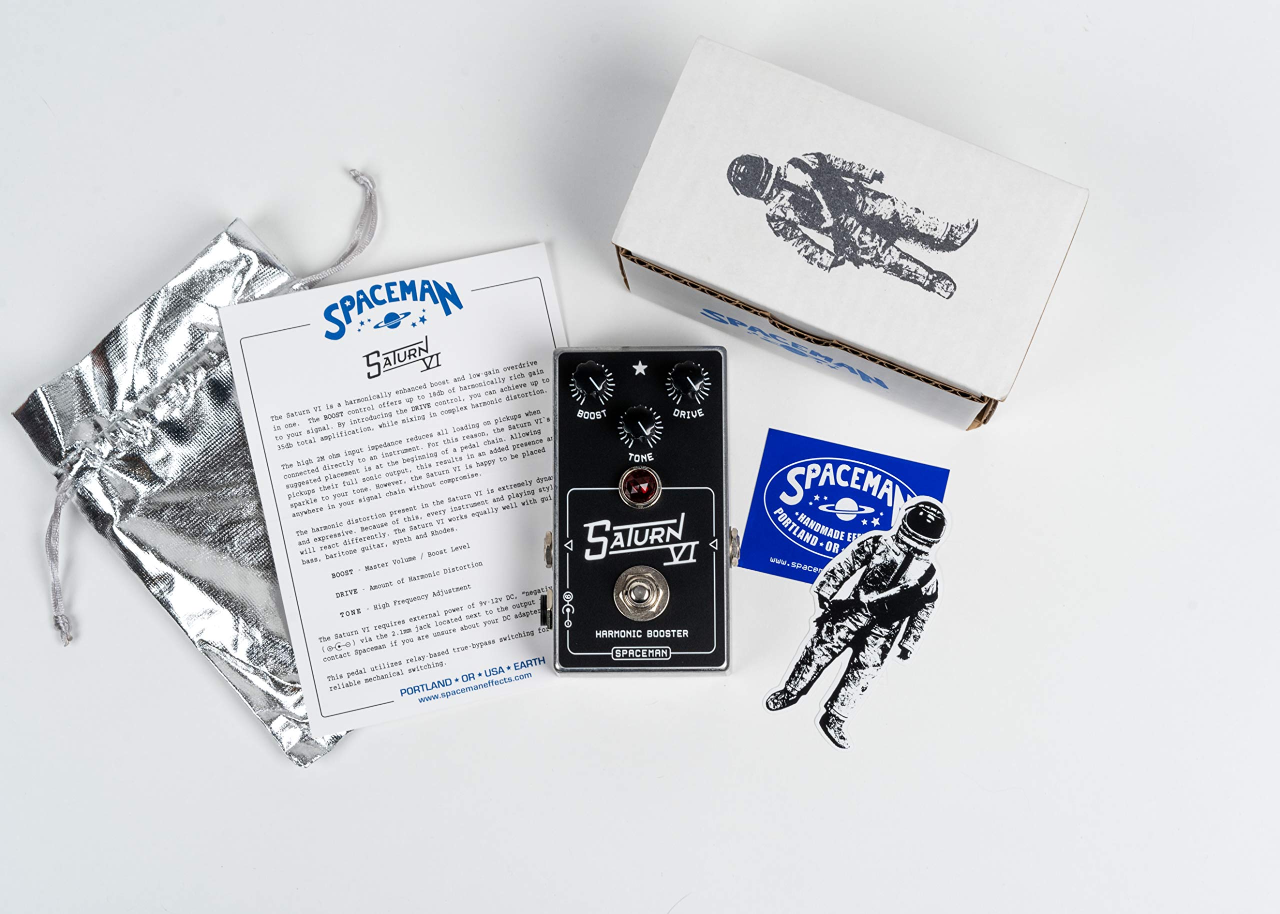 Spaceman Saturn VI: Harmonic Booster Guitar Effects Pedal - Standard Edition with Boost, Tone and Drive Controls