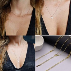 choice of all 3 Layer 14K Gold Plated Choker Necklace for women Dainty Disc Chokers Necklace Adjustable Layered Circle Necklace Simple Boho Jewelry (3layer Bead-Silver)