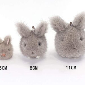 5CM Mini Rabbit Keychain pendant Fur Ball Keyring Lovely Mini Kawaii Animal black