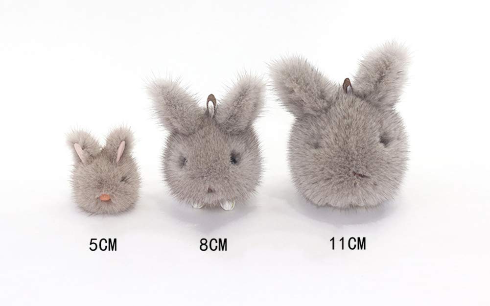 5CM Mini Rabbit Keychain pendant Fur Ball Keyring Lovely Mini Kawaii Animal black