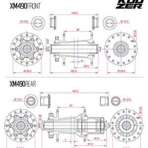 BestPartsCom KOOZER XM490 32 Hole Hub Full Aluminum Ultralight MTB Mountain Bike Disc Brake Hub Through axle Front Hub 15x100mm Red for Shimano 8-11speed & SRAM 8-10speed