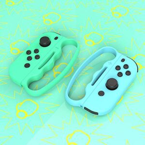 Boxing Grip for Nintendo Switch, Accessories for Switch Fitness Games - 2 Packs (Animal Crossing Blue and Green)