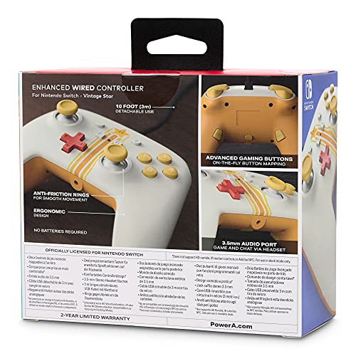 PowerA Enhanced Wired Controller for Nintendo Switch - Mario Vintage Star