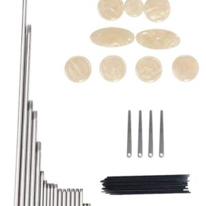 Jiayouy 1 Set Alto Sax Repair Kit Include Sax Inlays Sound Hole Pad Screws Spring Needles Rollers Woodwind Instrument Replacement Accessory