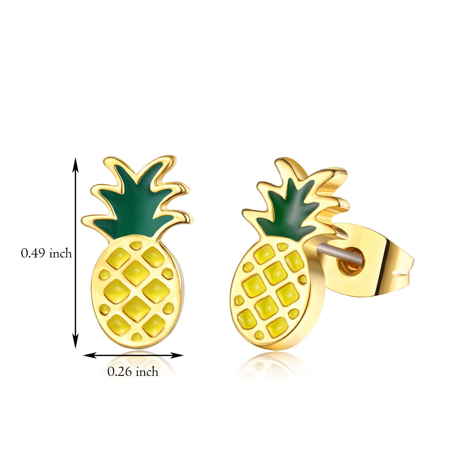 Tarsus Pineapple Earrings for Women, Hypoallergenic Stud Earring Jewelry Gifts for Teen Friends