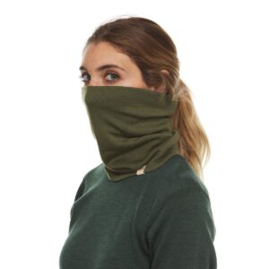 Minus33 - Midweight Neck Gaiter - 100% Merino Wool - Multipurpose Headwear - Skiing Neck Warmer - Winter Face Mask - Olive Drab Wicking Neck Wear