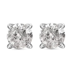 shop lc ct 0.5 h-i color i3 clarity salt & pepper diamond stud earrings for women jewelry engagement anniversary wedding promise 925 sterling silver platinum plated jewelry gifts for women birthday