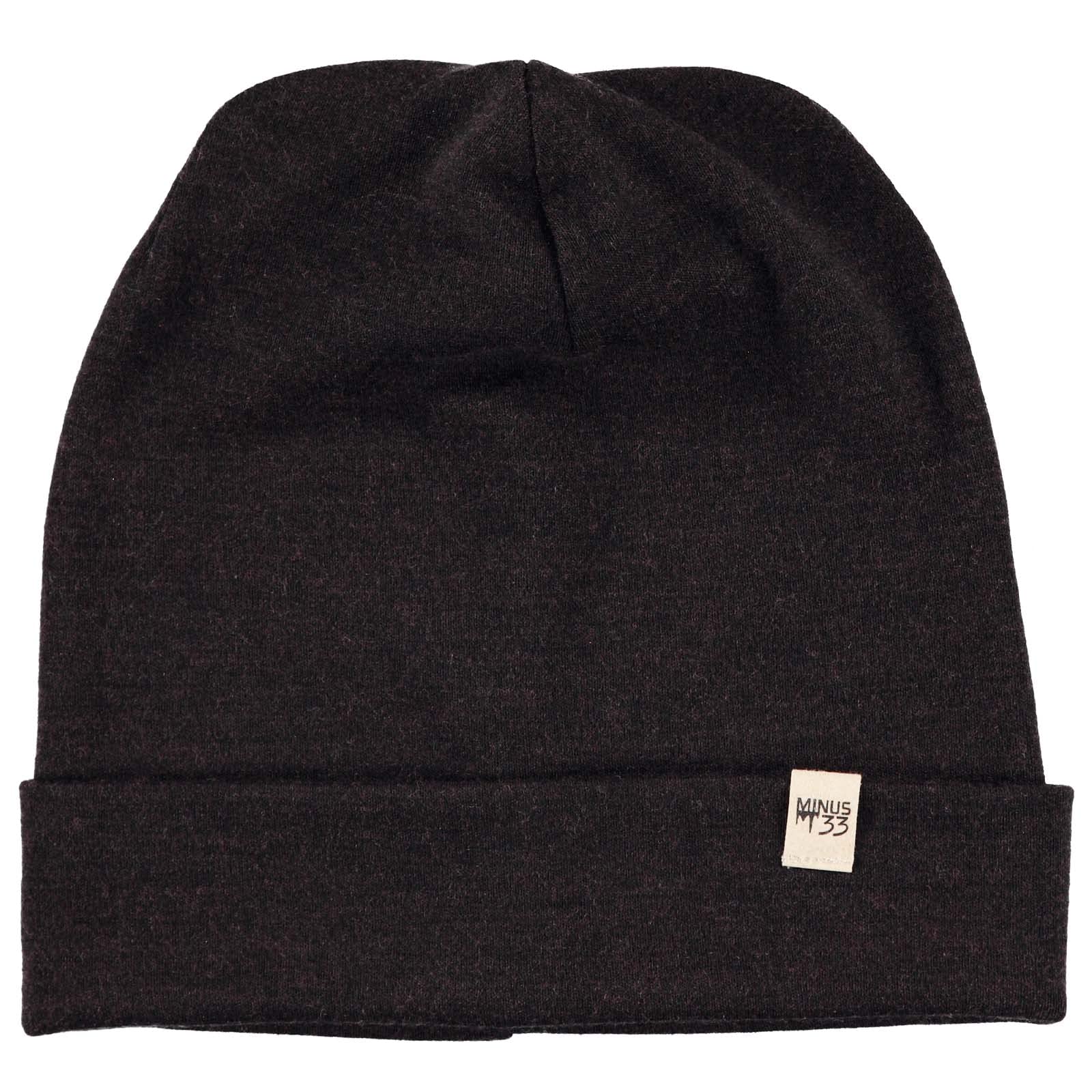 100% Merino Wool Ridge Cuff Beanie - Unisex Warm Winter Hat - Dark Brown