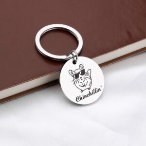 PLITI Chinchilla Gift Chinchilla Lovers Gift Chinchilla Mom Birthday Gift Chinchilla Dad Gift Animal Lover Gift Pet Owner Gift Veterinarian Gift Chinchillin' Keychain For Friend