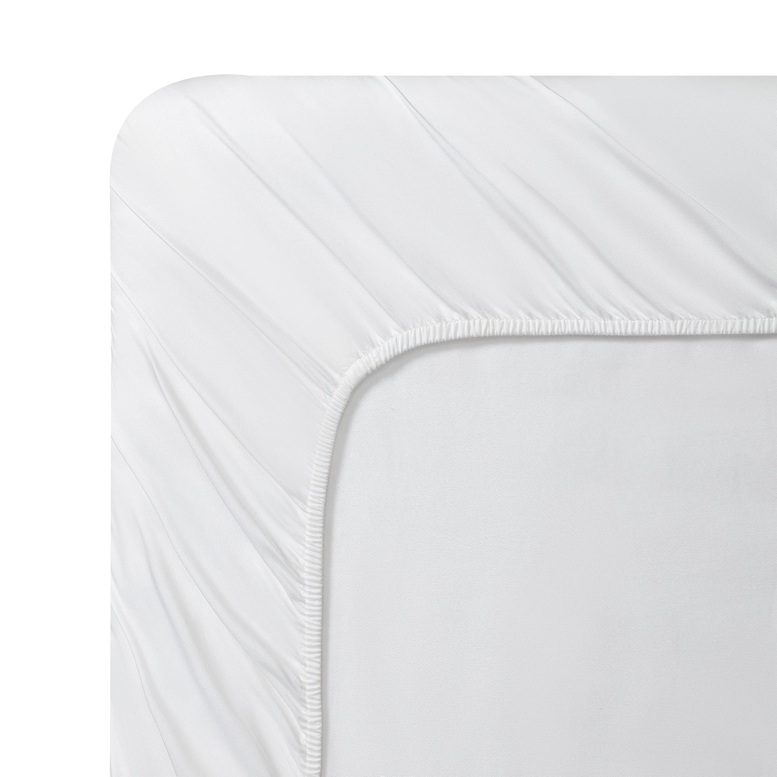 Vera Wang - Queen Sheet Set, Luxury Sateen Cotton Bedding, 800 Thread Count, Soft & Smooth Home Decor (White, 4 pieces, Queen)