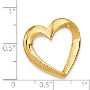 14K White Gold Heart Slide Pendant SL224W