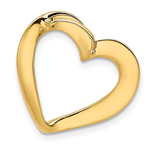 14K White Gold Heart Slide Pendant SL224W