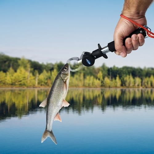 Five Oceans Fish Gripper- Fish Grabber, Fish Grabber Tool - Stainless Steel Fish Lip Gripper with Scale and EVA Control Handle, Fish Gripper and Caught Fish Holder for Fishing - FO4462