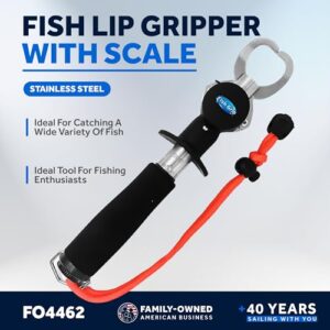 Five Oceans Fish Gripper- Fish Grabber, Fish Grabber Tool - Stainless Steel Fish Lip Gripper with Scale and EVA Control Handle, Fish Gripper and Caught Fish Holder for Fishing - FO4462