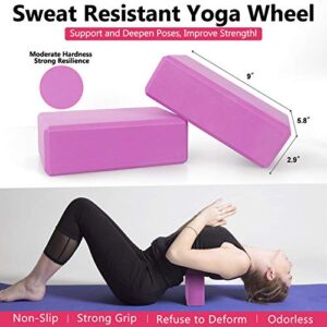 Yoga Wheel Set (11-in-1),Yoga Wheel Back Wheel for Back Pain, Yoga Blocks 2 Pack with Strap, Resistance Bands,Yoga Wheel Bag, Perfect Yoga Accessory for Stretching and Improving Backbends (Grey)