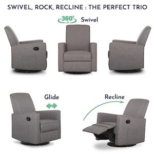 Evolur Raleigh Upholstered Plush Seating Glider Swivel, Recliner, Glider for Nursery in Rustic Grey, Greenguard Gold Certified, Modern Nursery Recliner, Environmentally Conscious Glider