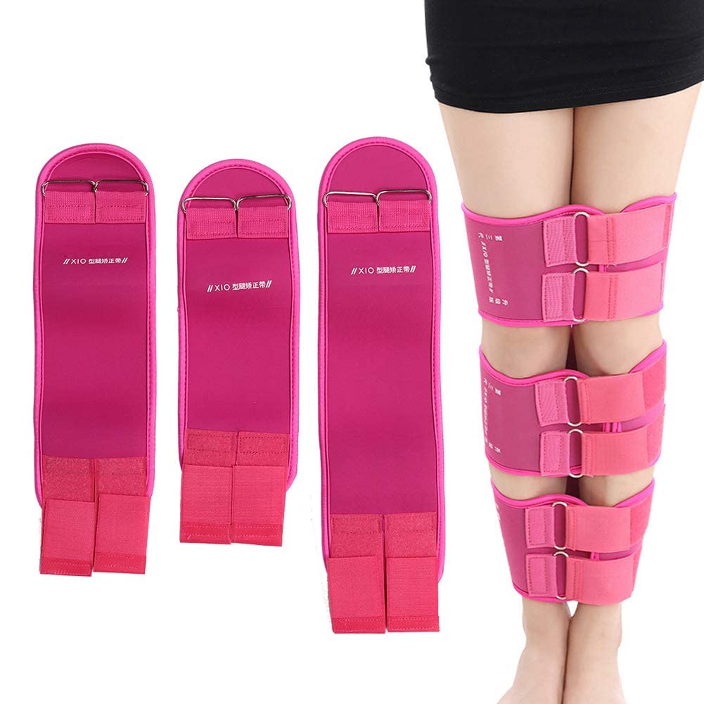 O/X Type Leg Correction Belt, Leg Straightener Straps, 3 Pcs Legs Posture Corrector Straightening Correction Belt with Knee Pad(L)