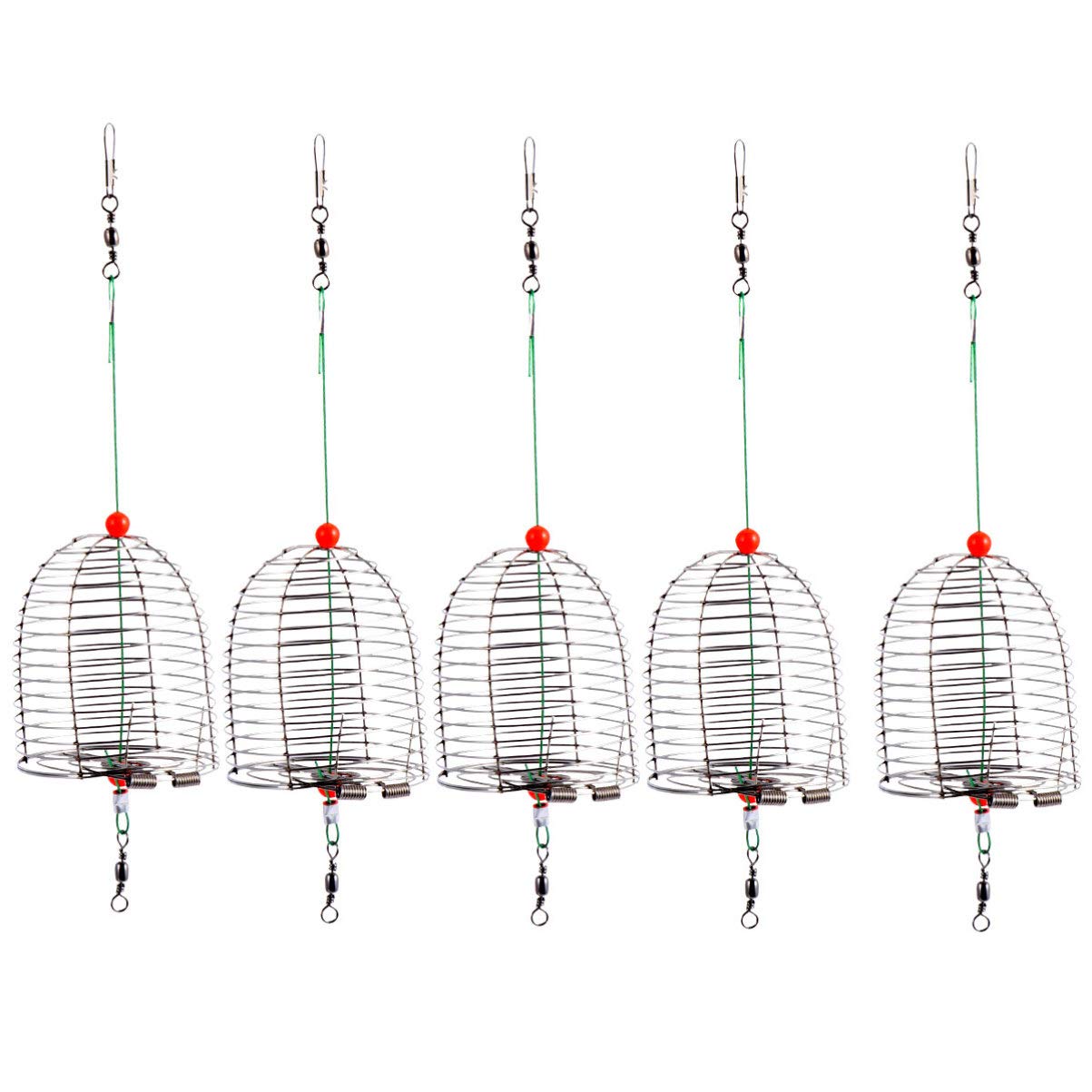 BESPORTBLE 5pcs Metal Bait Cage Fishing Trap Cage Fishing Cage Fishing Lure Cage Fishing Bait Trap Fishing Trap Basket