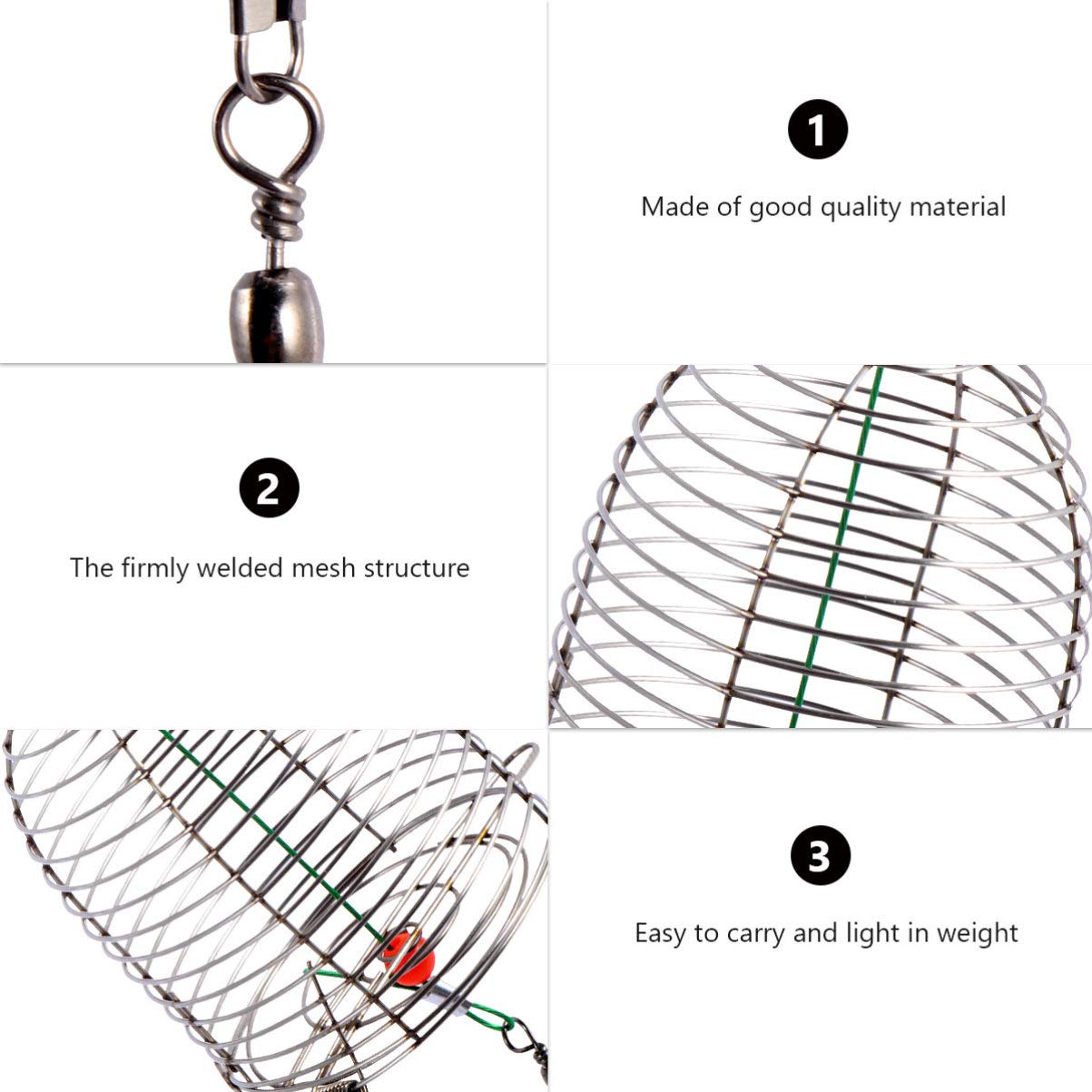 BESPORTBLE 5pcs Metal Bait Cage Fishing Trap Cage Fishing Cage Fishing Lure Cage Fishing Bait Trap Fishing Trap Basket