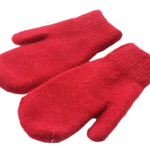 Chickle Adult Kids Winter Warm Thick Knitted Mitten Cashmere Mitten Red Large