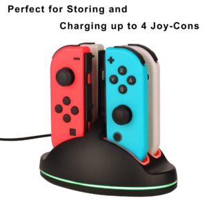 Switch Accessories Bundle for Nintendo Switch: Carrying Case, Screen Protector, Joycon Grips, Steering Wheels, Charging Dock, Playstand, Comfort Joy-Con Case and More (23 in 1)